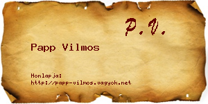 Papp Vilmos névjegykártya
